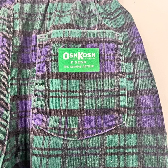 Amazing Vintage OshKosh kids Green and Purple Plaid Pants 6x - Picture 6 of 7